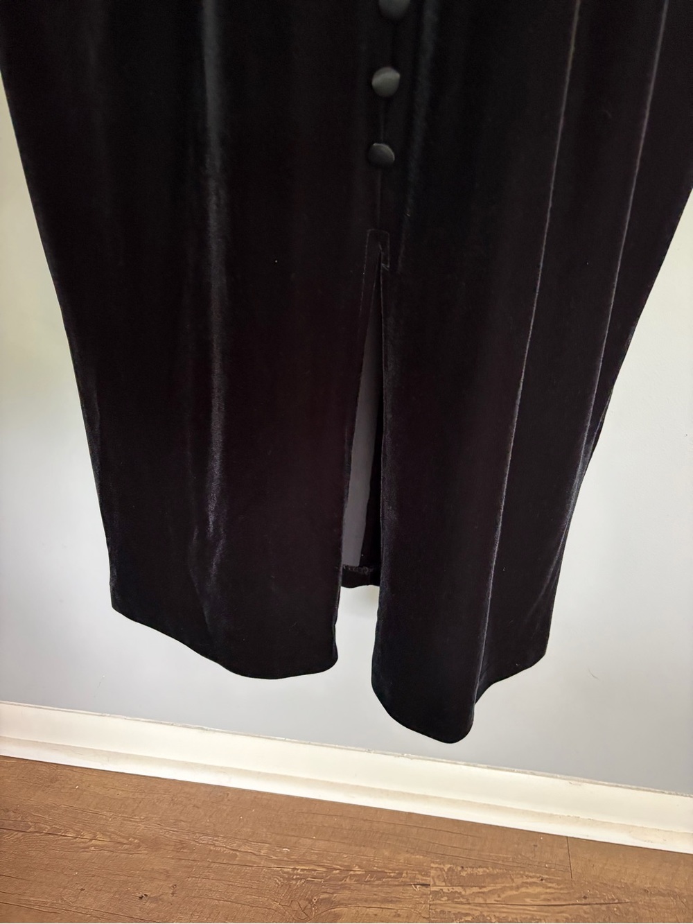 Vintage 90s Grunge Maxi Dress Size XL Black Velvet Dark Whimsygoth Cage Neckline - Picture 3 of 13